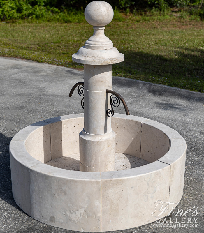 Marble Fountains  - Countryside Fountain From Italy, Italian Quarried Roman Travertine - MF-1905